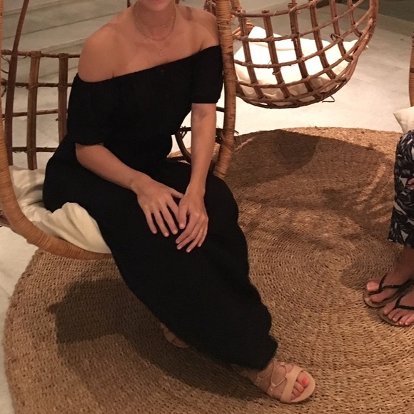 ASOS Off the Shoulder Black Maxi Dress Sz 4 - Picture 11 of 12